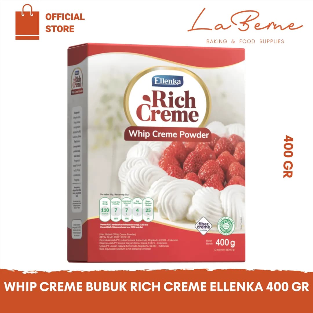 Rich Creme Whip Creme Powder Ellenka 400 Gram (Kemasan Box Premium)